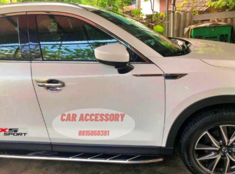 Bộ 2 mang cá ô tô hợp kim không rỉ inox sáng bóng chữ R Line