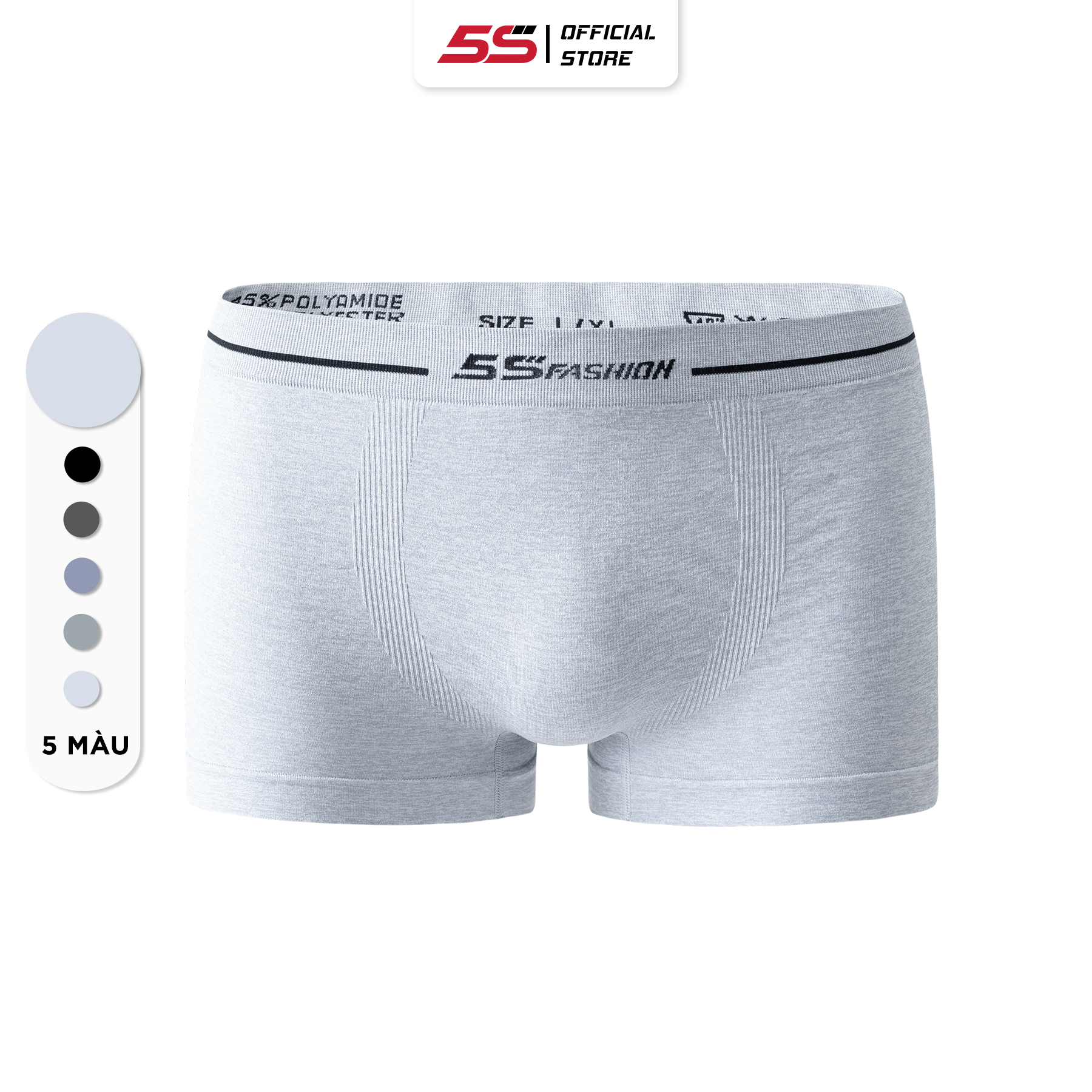 Quần Sịp Dệt Nam Boxer 5S FASHION, Chất Liệu Mềm Mịn, Thấm Hút, Co Giãn Thoải Mái, Thiết Kế Dệt Melang Nổi Bật