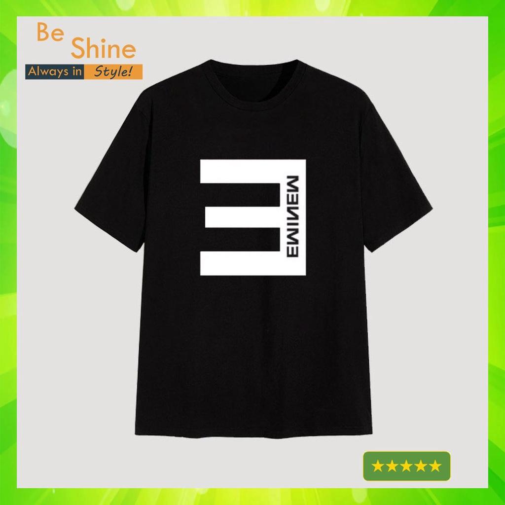 Áo Thun Unisex Form Rộng logo Eminem - Áo Phông Hiphop Tay Lỡ Cotton Cổ Tròn - Beshine Store