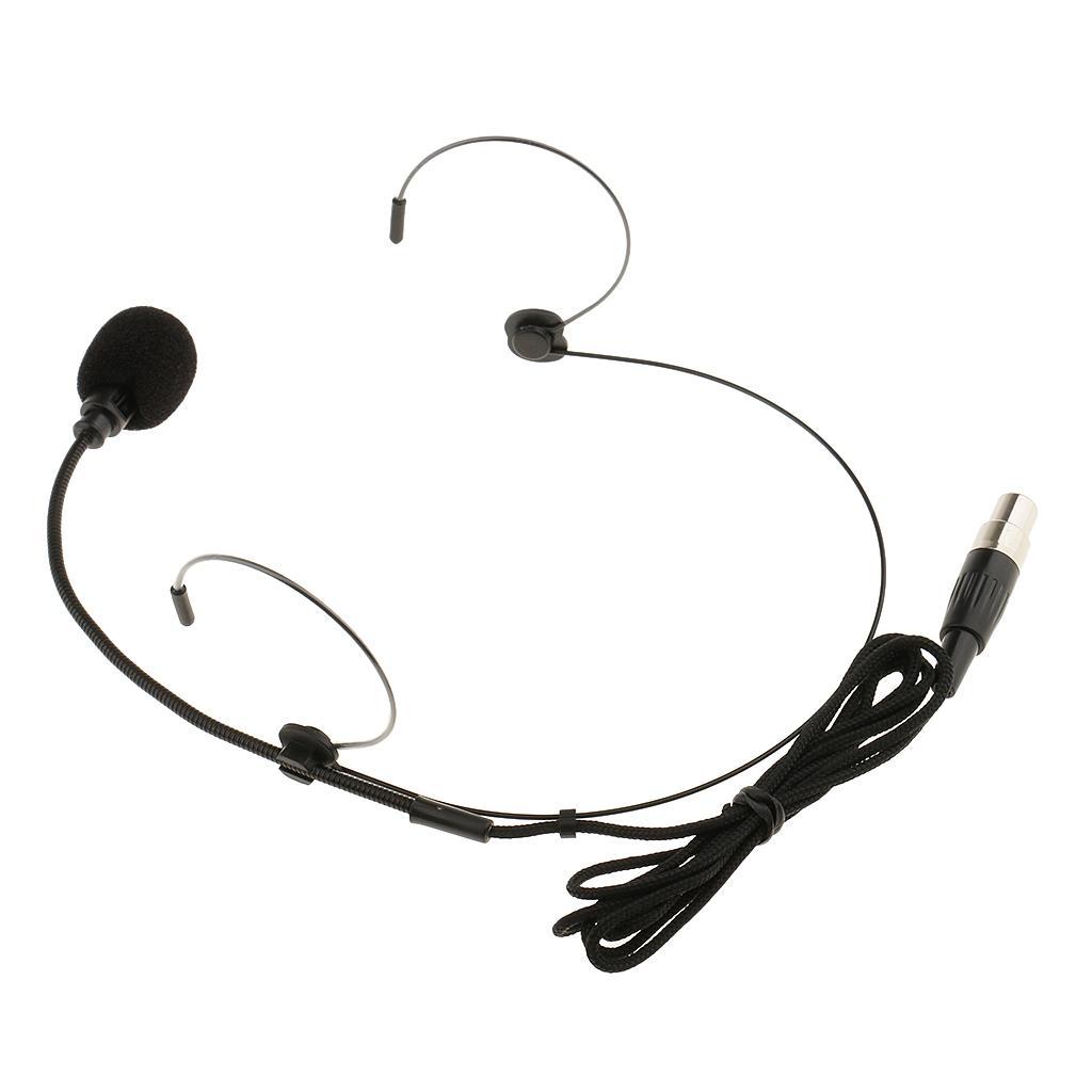 2-6pack Double Ear Hook Wired Headset Headworn Microphone Black XLR 3Pin