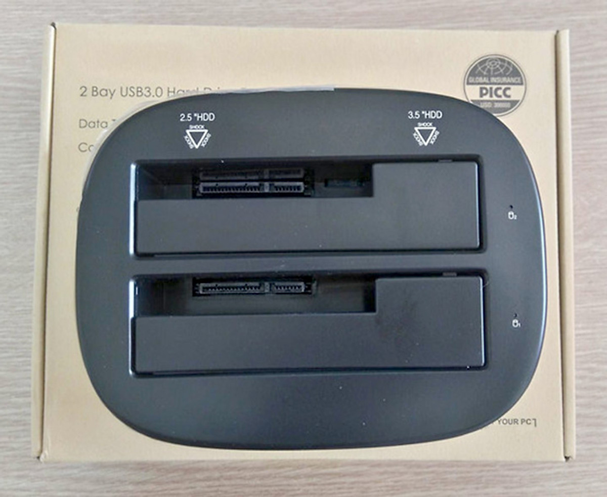 Dock cắm ổ cứng cổng kết nối USB 3.0 dành cho cả 2 ổ cứng 2,5" và 3,5" SSD và HDD