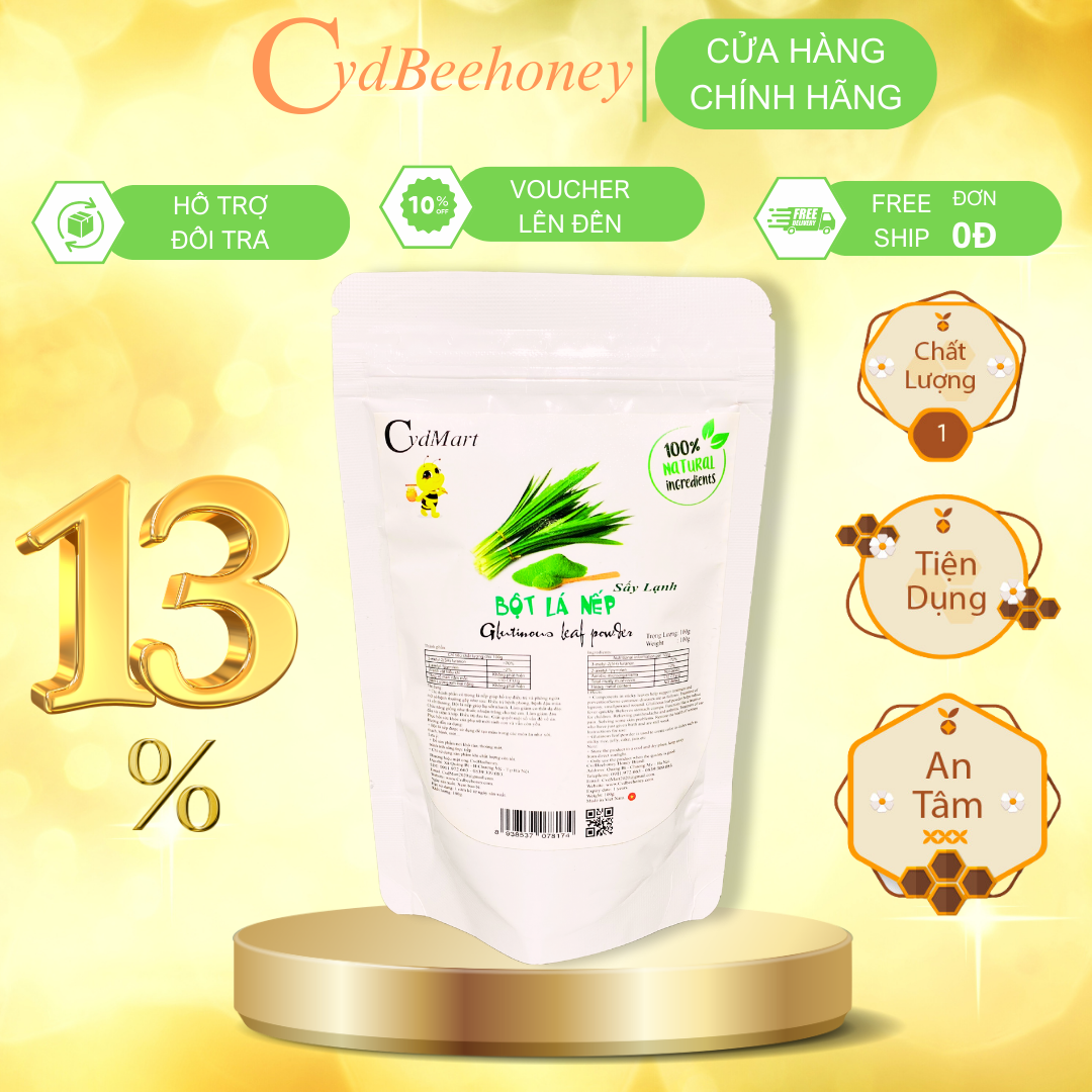 Bột Lá Nếp Sấy Lạnh CvdMart 100g - CvdMart Glutinous Leaf Powder