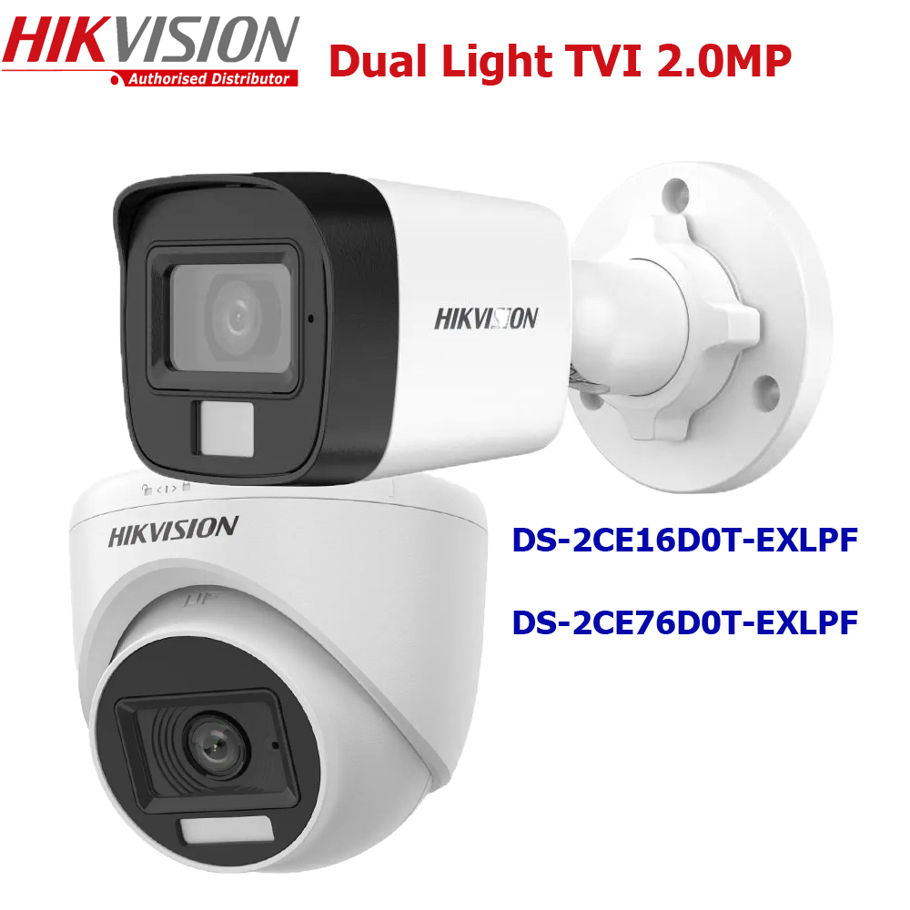 Camera TVI 2MP Hikvision đèn kép Hồng Ngoại &amp; Ánh Sáng Trắng (3 chế độ thông minh)  DS-2CE76D0T-EXLPF, DS-2CE16D0T-EXLPF - Hàng chính hãng