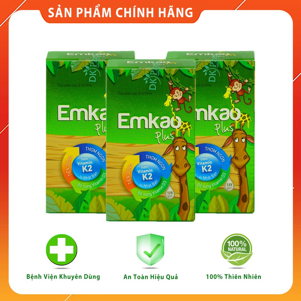 Thực phẩm bảo vệ sức khỏe bổ sung vitamin K2 và D3 DK Pharma Emkao Plus 5ml