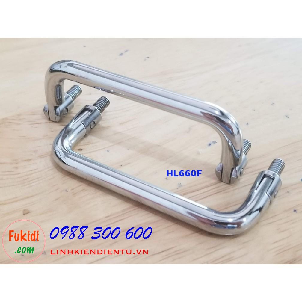 Tay nắm chữ D, thép mạ crôm kích thước 60mm dùng làm quai xách hộp dụng cụ HL660F