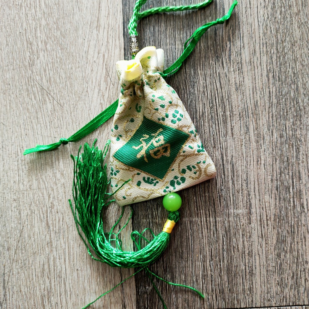 Túi nhỏ mini chữ Phúc-Bình An thêu thủ công 8*5.5cm