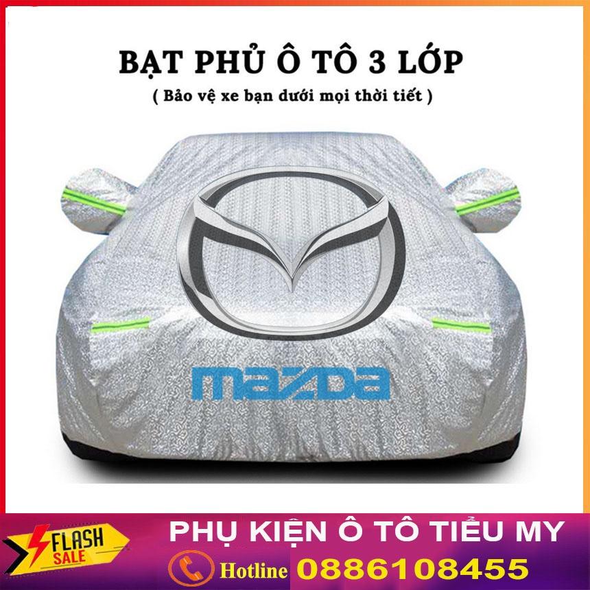 Bạt Phủ Xe Ô Tô Mazda 2, Mazda 3, Mazda 6, CX5, CX8, CX9, BT50, Chất Liệu Bạt Tráng Nhôm 3 lớp