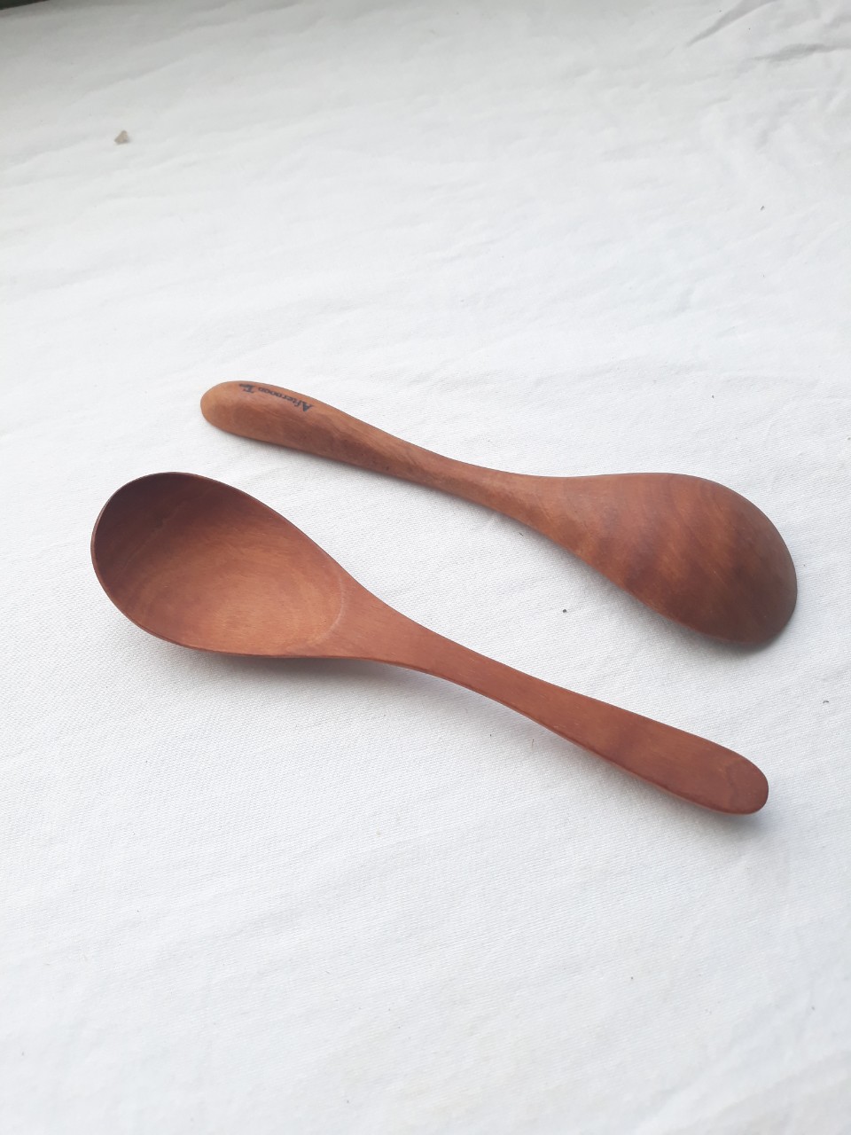 Bộ 6 thìa gỗ nhãn ăn cơm cỡ vừa nâu nhạt 15.5 cm x 4 cm