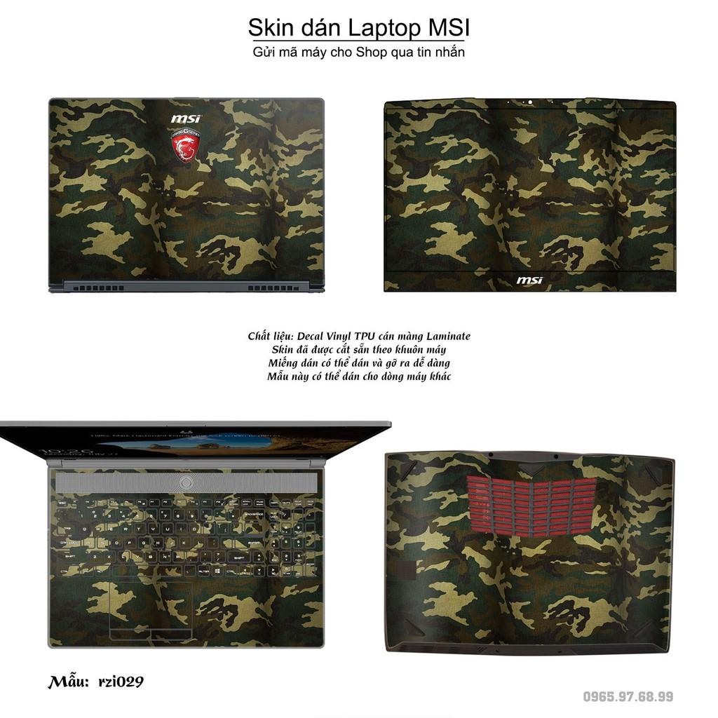 Skin dán Laptop MSI in hình rằn ri _nhiều mẫu 2 (inbox mã máy cho Shop)