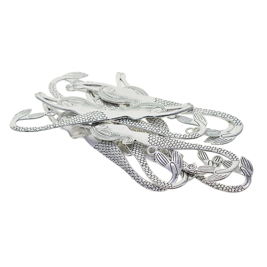 10 Miếng Vintage Nàng Tiên Cá Đánh Dấu Trang Sách Móc Với Vòng DIY Làm Trang Sức