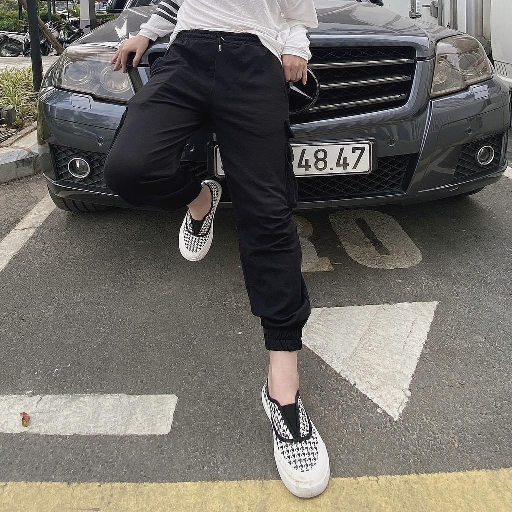 Quần jogger cotton hàn nữ ống rộng bo gấu mịn cá tính, dày dặn, phù hợp đi chơi, đi làm, picnic