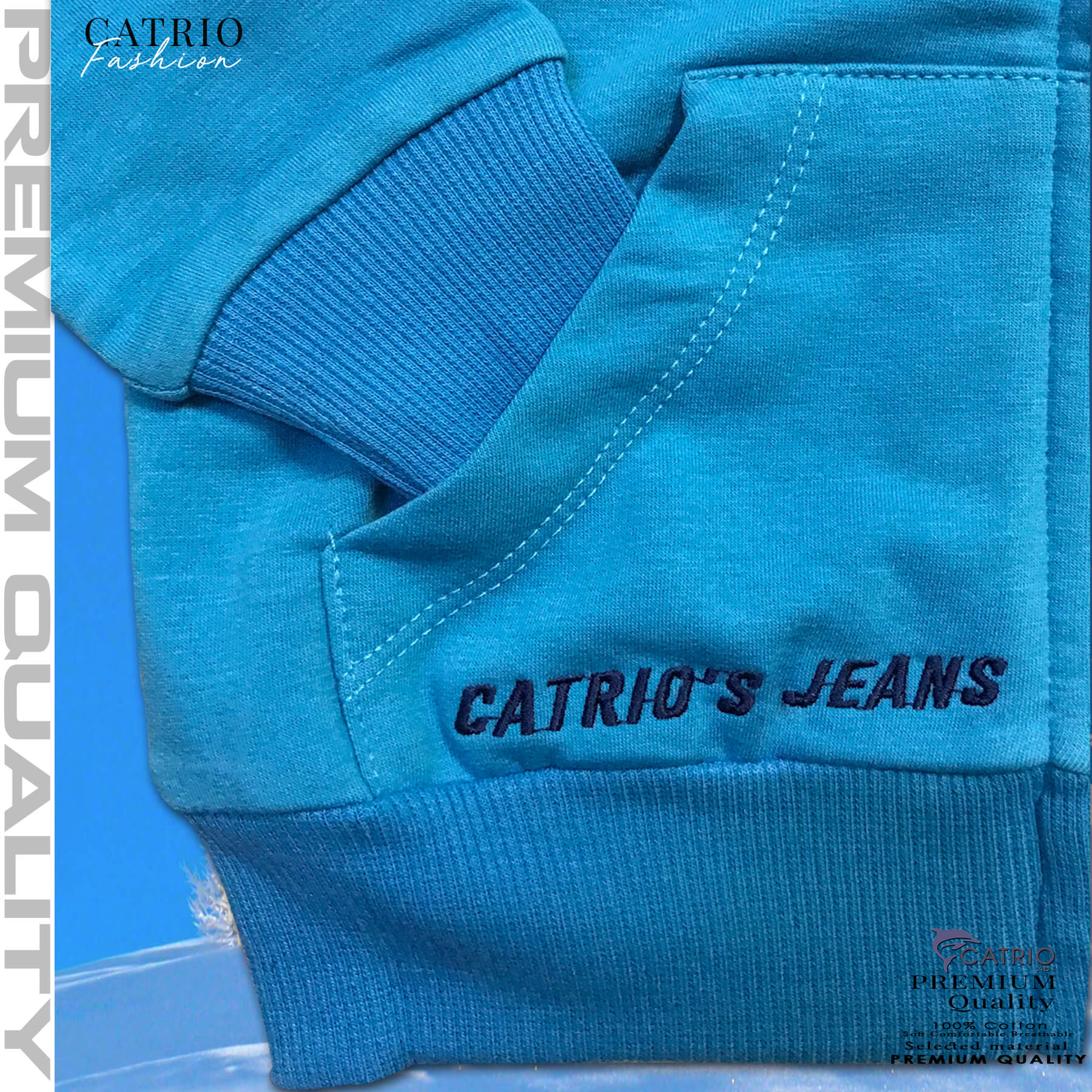 ÁO KHOÁC TRẺ EM CATRIO THÊU VOI là áo khoác thun nhẹ cho bé từ 2 tuổi đến 8 tuổi , vải 100% cotton dệt kiểu da cá, có mũ, có khoá kéo phù hợp bé mặc khoác ngoài khi lạnh