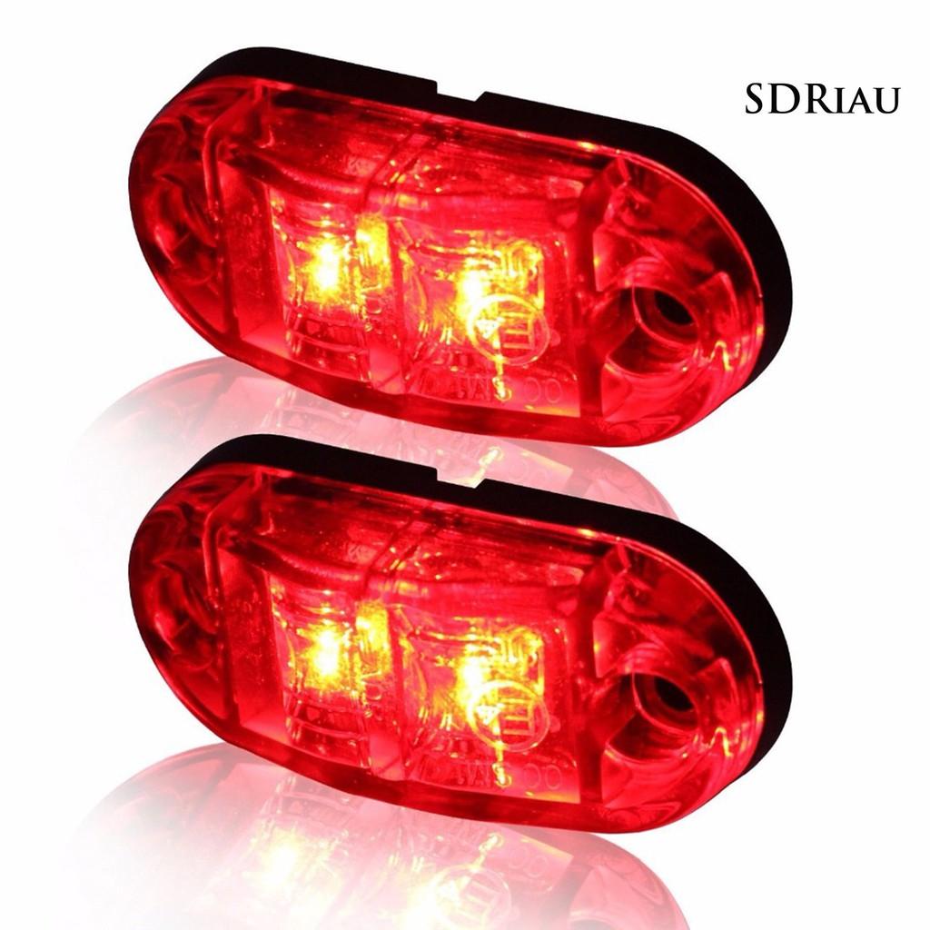 Set 10 Đèn Tín Hiệu Chống Nước 2 Led 10-30v Dành Cho Xe Hơi / Xe Tải Tiện Dụng