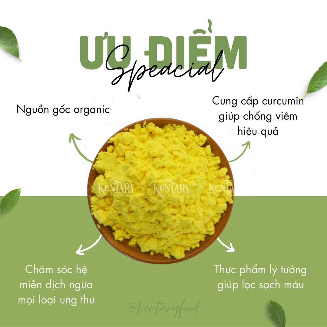Tinh bột nghệ vàng organic Kentary hũ 250gr - siêu thực phẩm giúp thanh lọc - eat clean