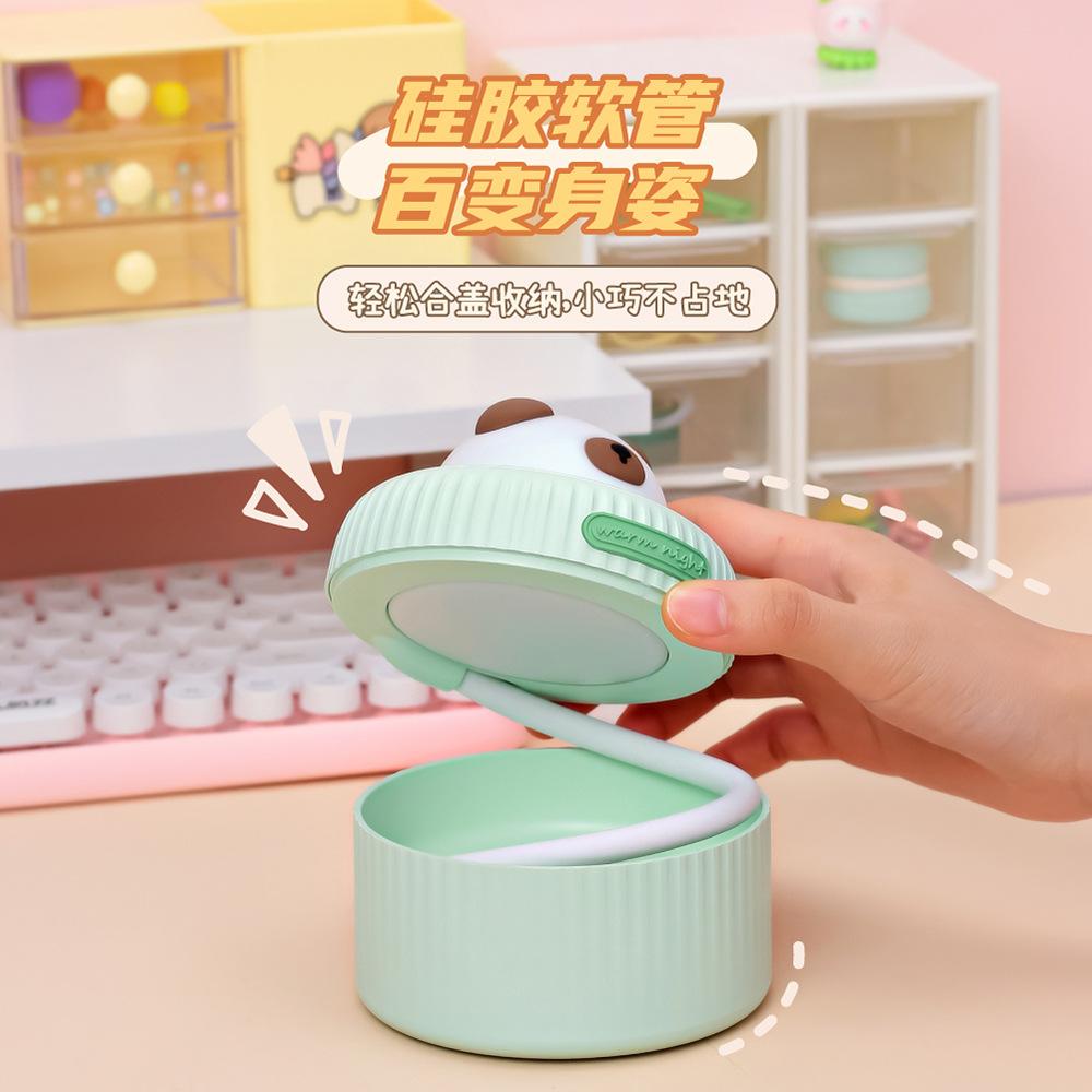 Phong cách mới nhất để bàn mới lưu trữ đèn bàn bầu không khí dễ thương ánh sáng ban đêm cảm ứng đèn LED bảo vệ mắt Đèn đọc sách gấp USB có thể sạc lại
