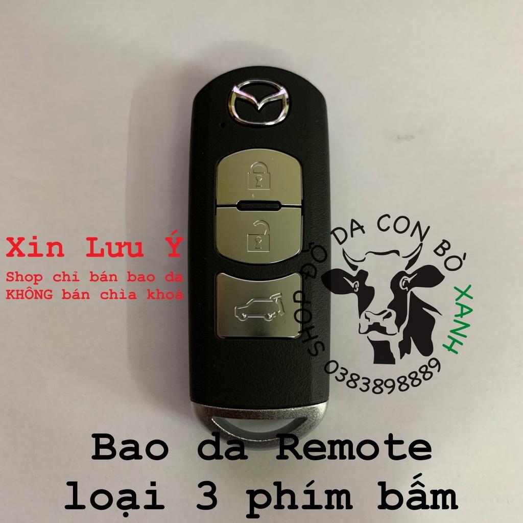 Bao da dành cho Chìa Khoá Ép Phom Mazda 2, Mazda 3, Mazda 6, CX5, CX8, CX9 handmade da thật 002e