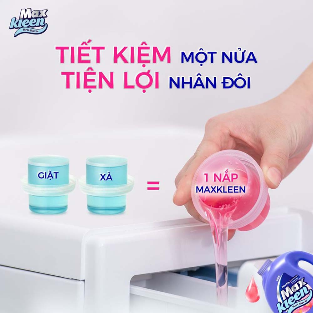 Combo 2 Túi Nước Giặt Xả MaxKleen Thiên Nhiên Hương Vườn Hoa Thanh Khiết 2.2kg