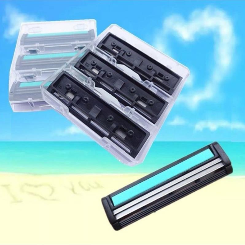 Lưỡi dao cạo râu kép và 1 dao cạo râu - Tặng kèm tuyp kem tạo bọt