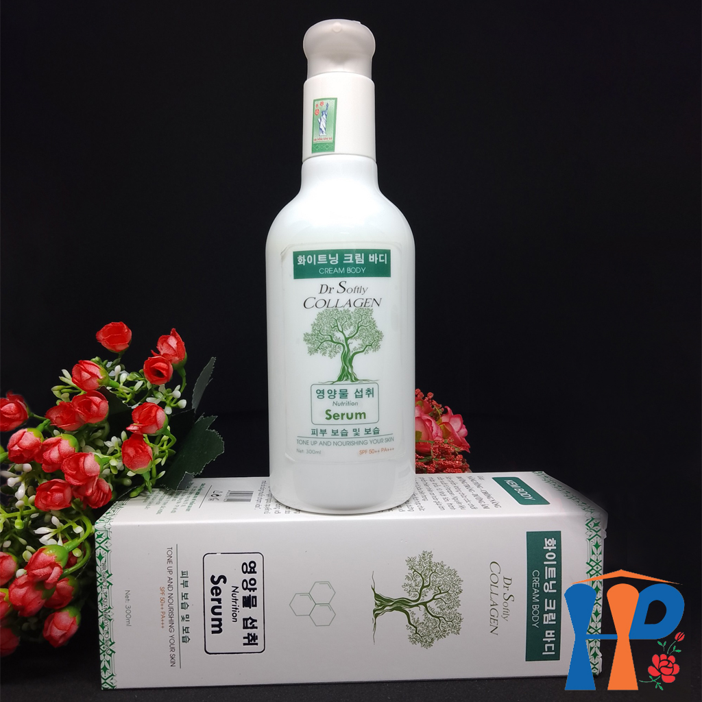 Kem dưỡng thể trắng da DrSoftly Cream Body Collagen Serum Tone Up and Nourishing SPF50++ PA+++ 300ml