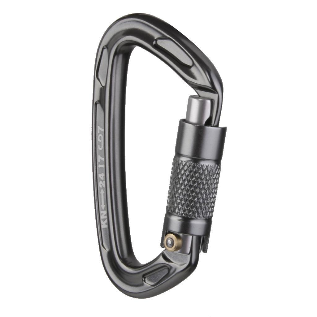 4X Outdoor Safety Carabiner Auto Locking Climbing Rope 24KN Gray
