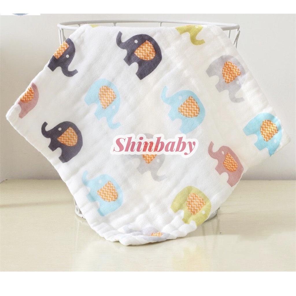 Khăn sữa cho bé xô muslin 4 lớp cao cấp sợi vải hữu cơ tự nhiên mềm mại siêu thấm hút an toàn với làn da bé