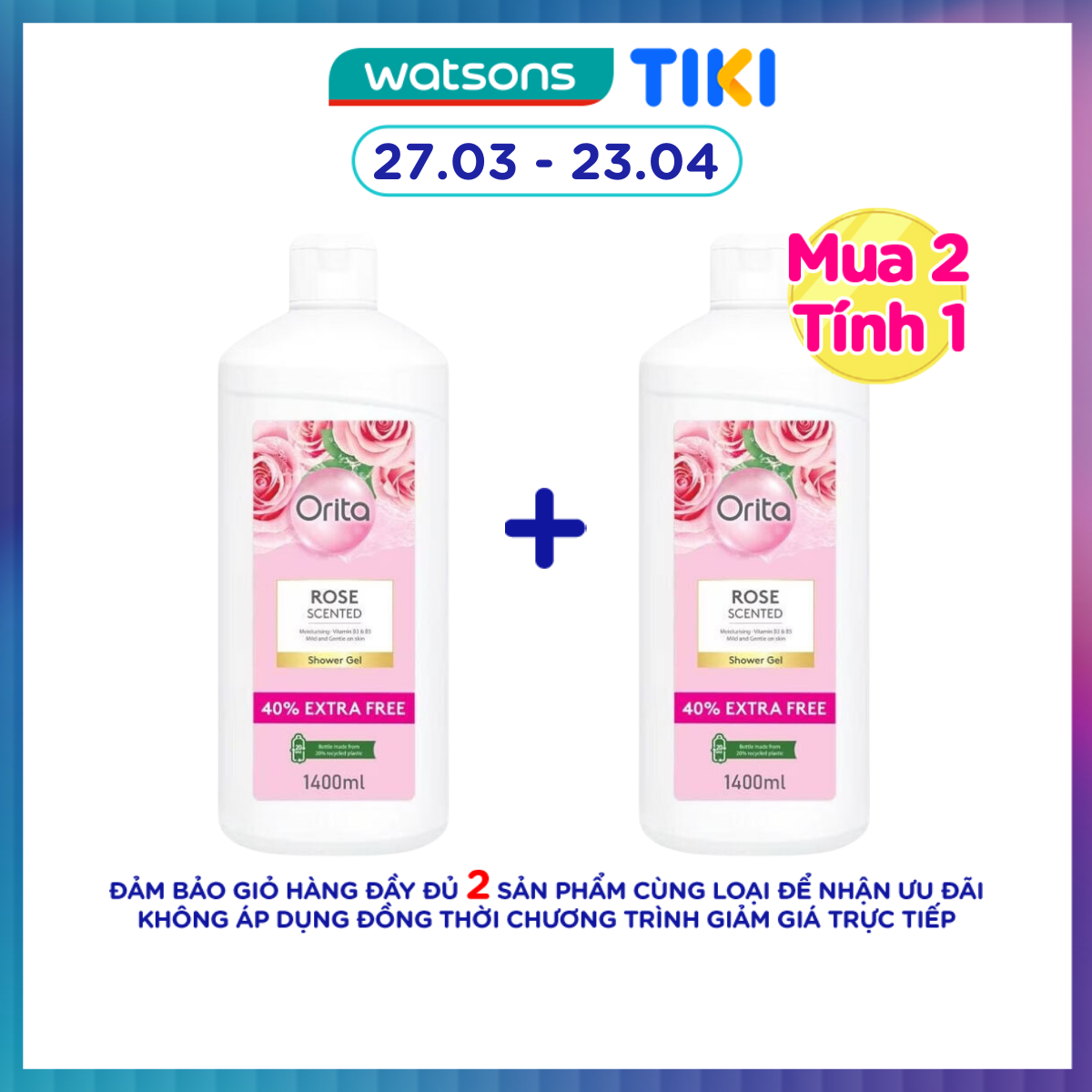 Gel Tắm Orita Hương Hoa Hồng Shower Gel Rose Scented 1400ml