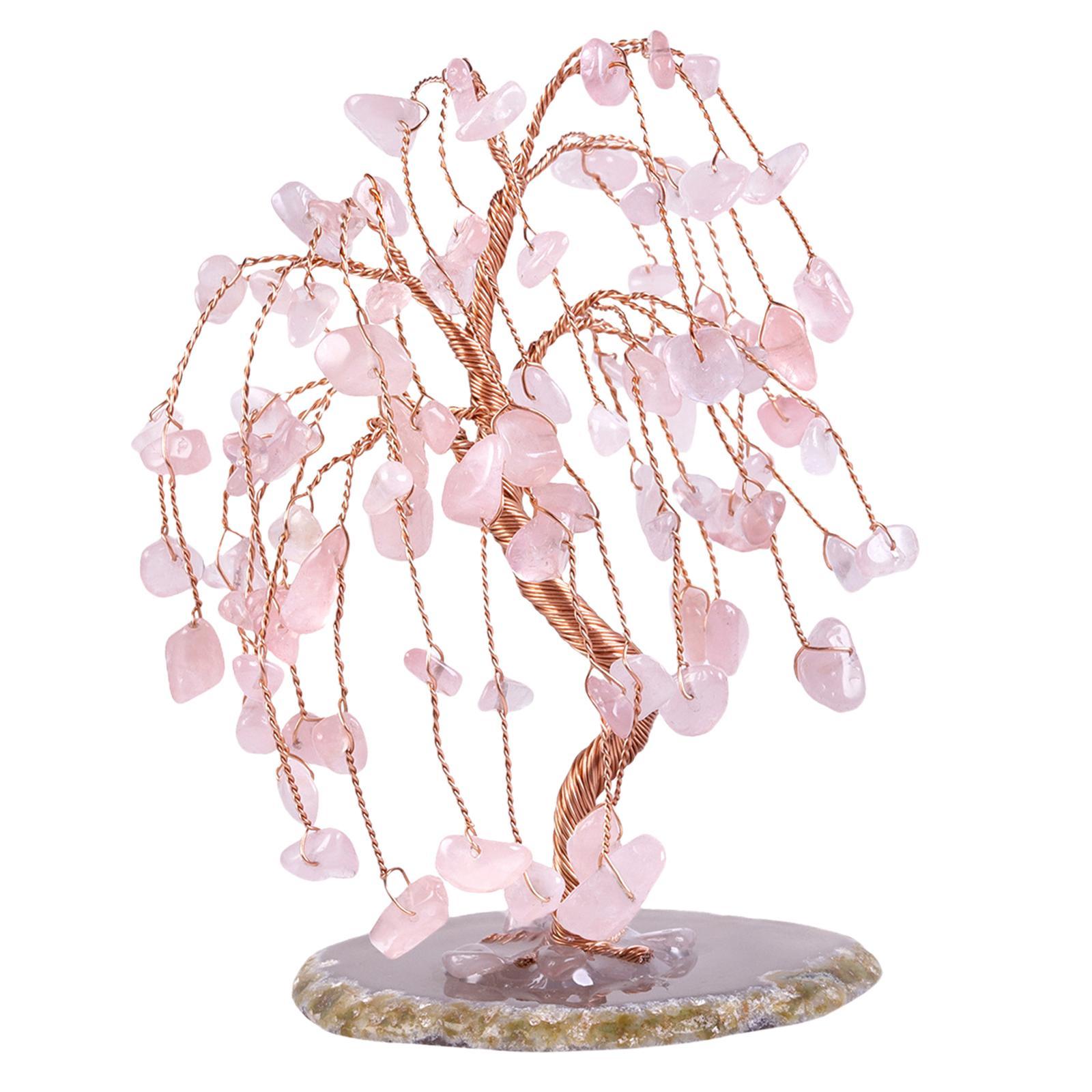 Natural Multi Stone Money Tree Handmade Ornament for Table Decor