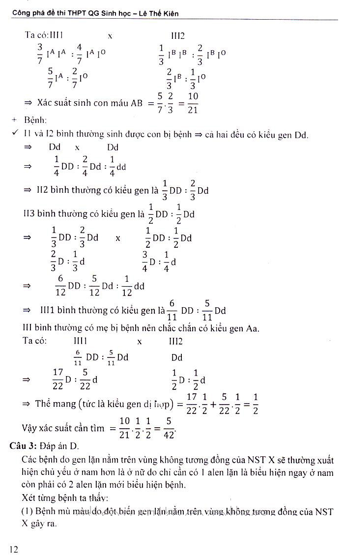 SÁCH CÔNG PHÁ ĐỀ THI TRUNG HỌC PHỔ THÔNG QUỐC GIA SINH HỌC_KV