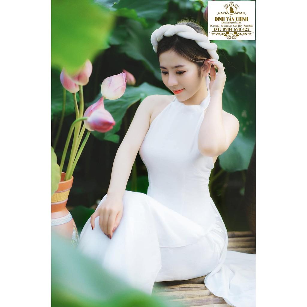 Áo dài chụp sen đẹp DA0001 - xưởng áo dài veston Duy Chinh