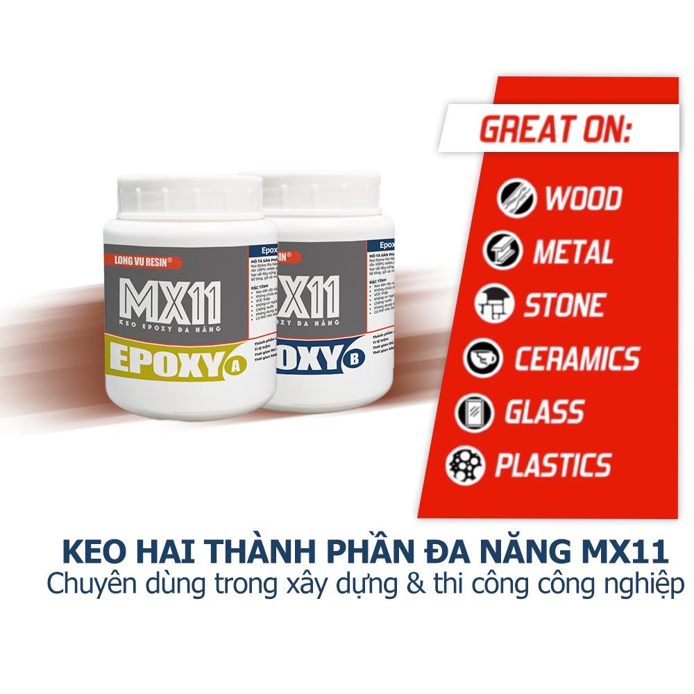 Epoxy Đa Năng MX11 - Keo ab, keo dán sắt, kim loại, keo 2 thành phần, dán đá hoa cương, marble, nhựa, gốm sứ, gạch