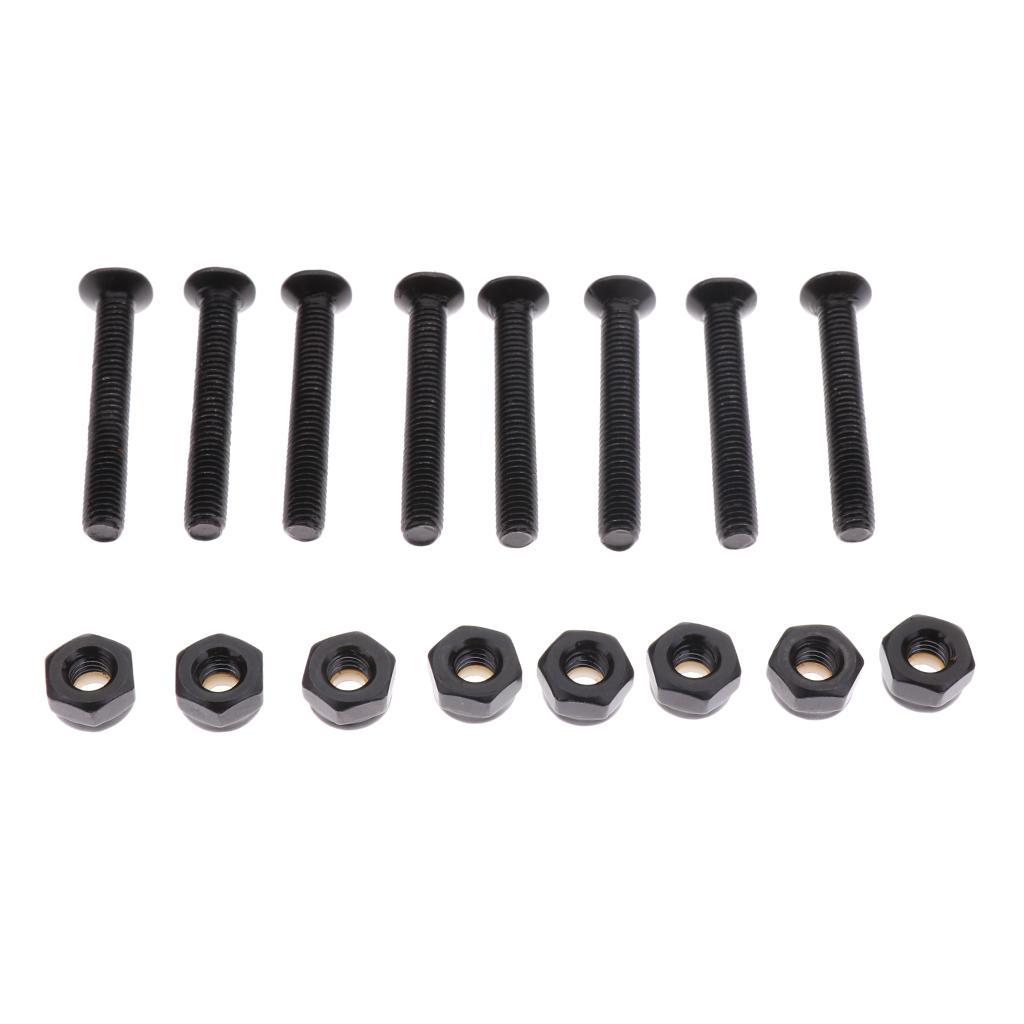 2x Skateboard Hardware Rubber Riser Pad Skateboard Hardware Screw Set Black