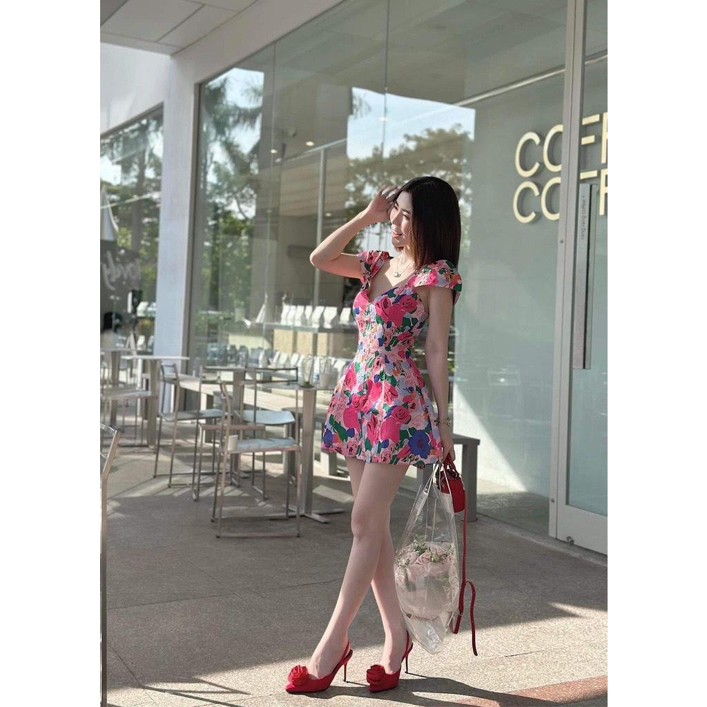 ĐẦM BÔNG CỔ VUÔNG TAY KIỂU DÁNG XÒE CÓ MÚT NGỰC HÀNG THIẾT KẾ CAO CẤP NHÉ CÁC NÀNG IU ƠI