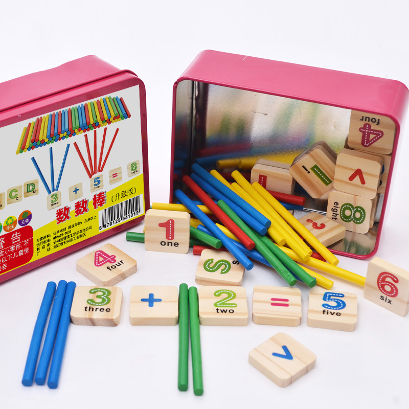 Đồ chơi bảng chữ cái gỗ và que tính học toán cho bé (giáo cụ montessori cho trẻ từ 3 tuổi)