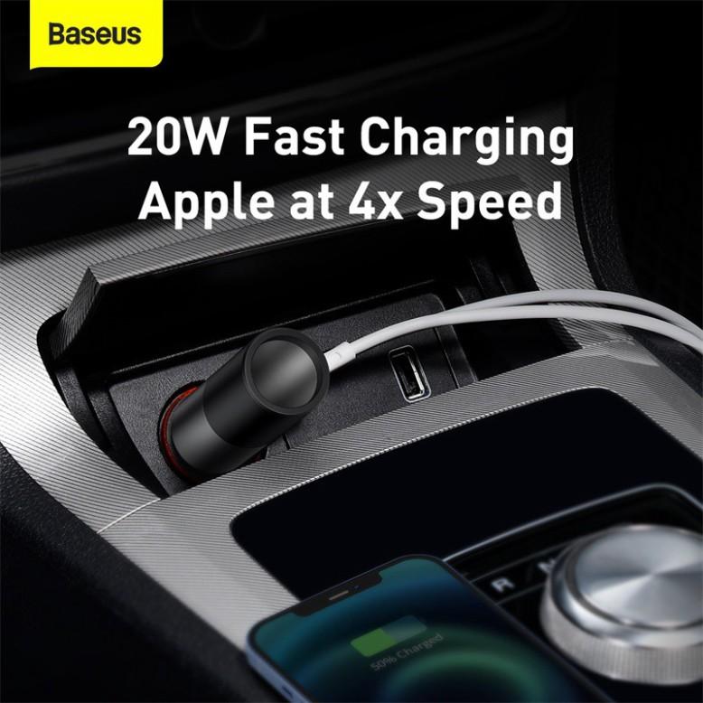 Tẩu sạc nhanh mở rộng 120W Baseus Share Together Fast Charge dùng cho xe hơi (120W, TypeC / USB Port, QC / PD3.0 Car Quick Charger with Cigarette Lighter Expansion Port ) - Hàng Chính Hãng