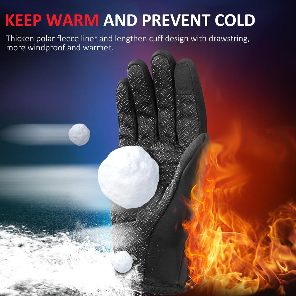 Găng tay mùa đông đi xe đạp ấm áp có thể vuốt màn hình cảm ứng tập thể thao, trượt tuyết ngoài trời