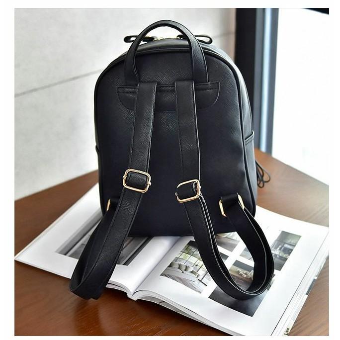 Balo Da Thời Trang Vân Cá Sấu Đen