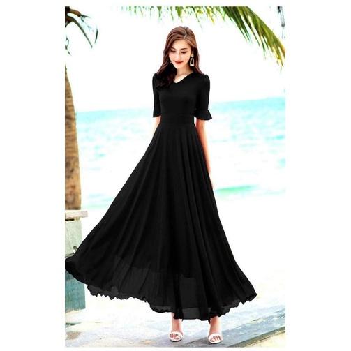 ĐẦM XÒE MAXI TAY LOE CÓ 5 MÀU