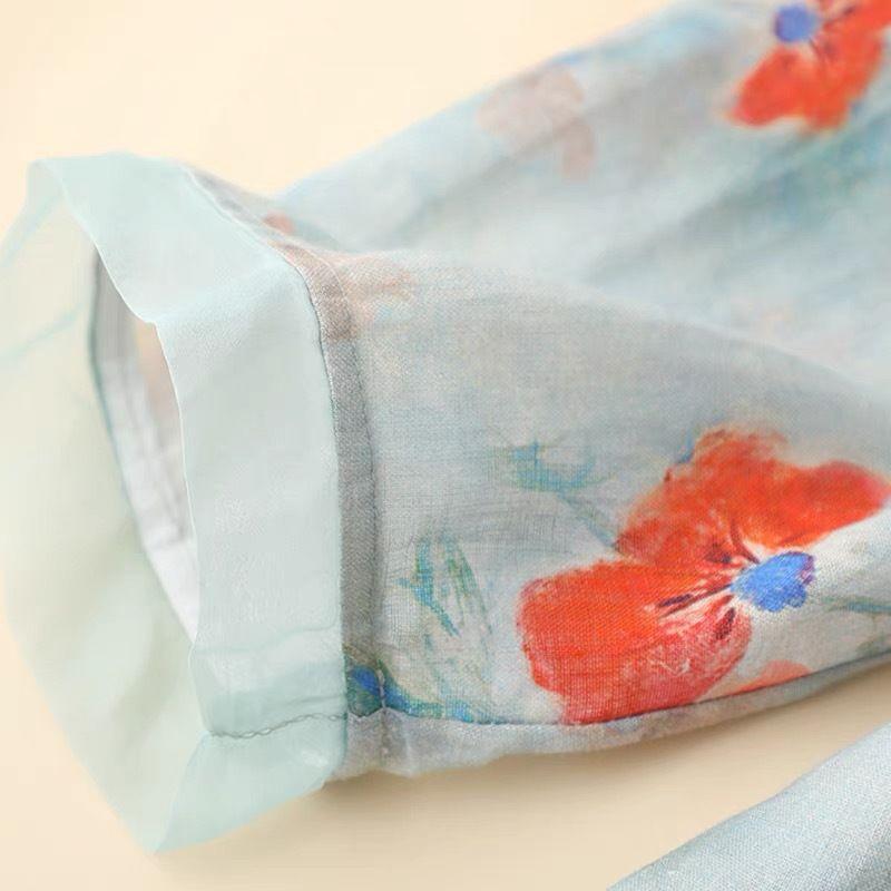 Áo Khoác Chống Nắng Chất Liệu Cotton Lanh Mỏng Nhẹ In Họa Tiết Thời Trang Cho Nữ