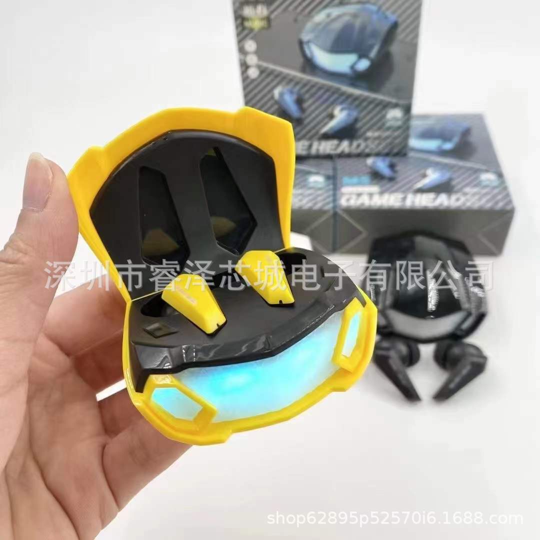 Tai nghe gaming không dây M5 Vàng tặng găng gaming chip Bluetooth 5.2 gaming âm trầm kèm chế độ kép nhạc và game ( Bản quốc tế)