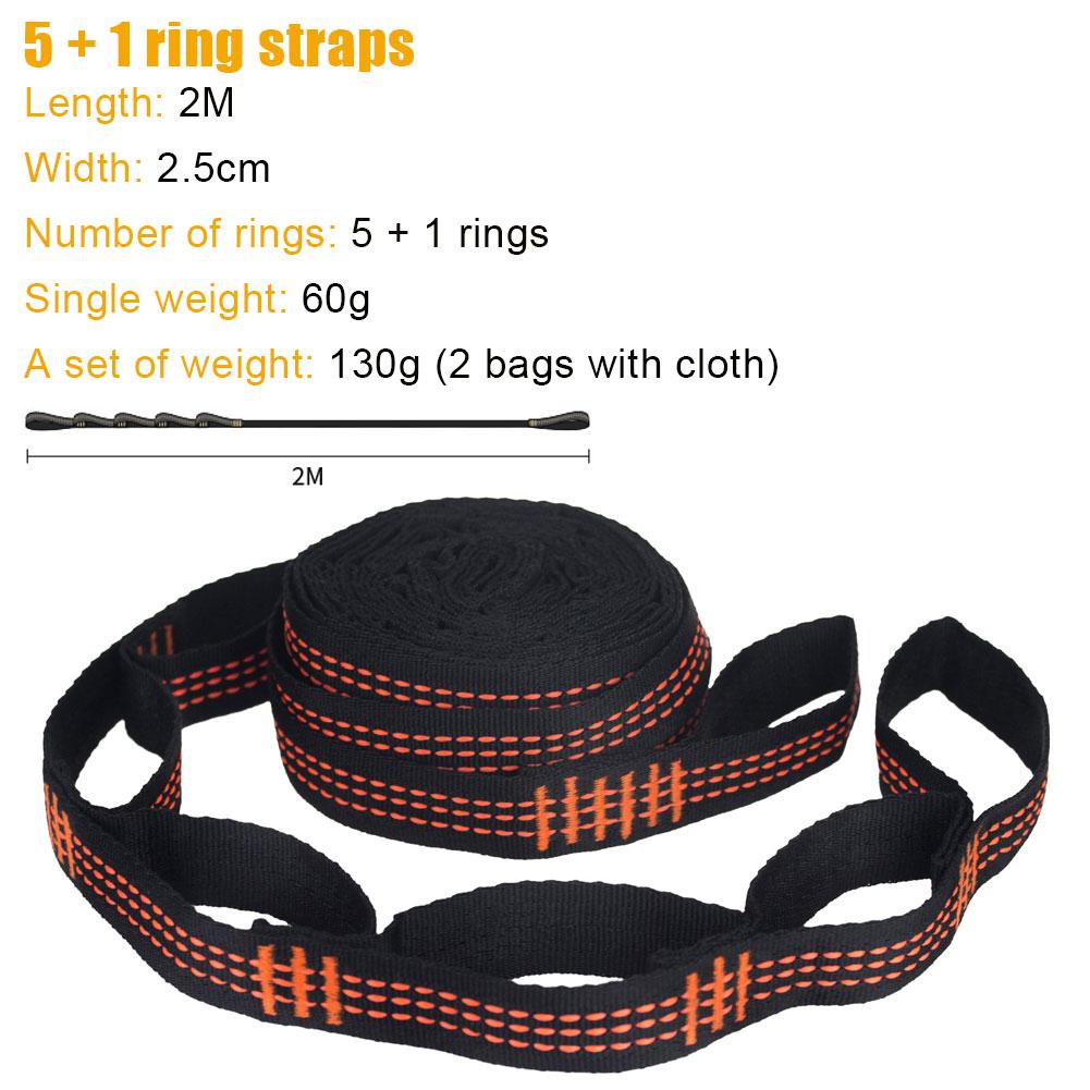 2pcs/ đặt dây đeo võng treo đai siêu mạnh liên kết dây nai dây sợi dây thừng w/ khóa cho võng lều 200*2,5cm Color: Orange