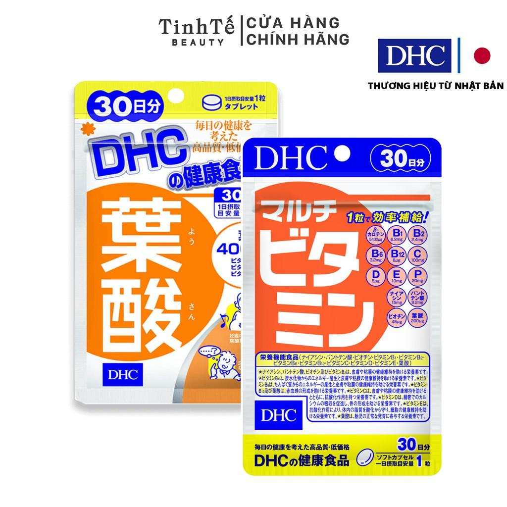 Combo viên uống bổ sung Vitamin DHC 30 ngày dành cho bà bầu (Folic acid và Multivitamin)