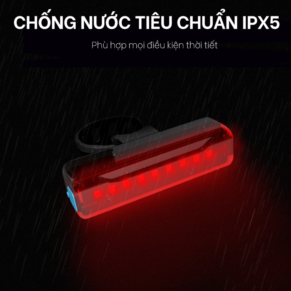 Đèn đuôi nhấp nháy đèn cảnh báo sau cho xe đạp thể thao màu đỏ A02 siêu sáng, chống nước, thời gian sáng lên đến 200h Mai Lee