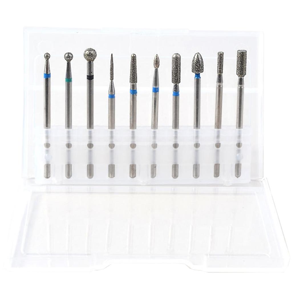 10 Pieces Tungsten Steel Nail Drill Bits for Nail File Manicure Pedicure 01