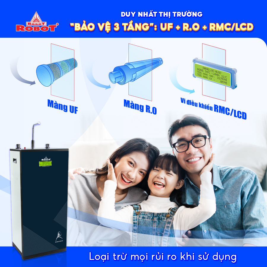 Máy Lọc Nước ROBOT Nóng Nguội Spring Pro 9GH-UR Sử Dụng Công Nghệ R.O + U.F - Hàng Chính Hãng