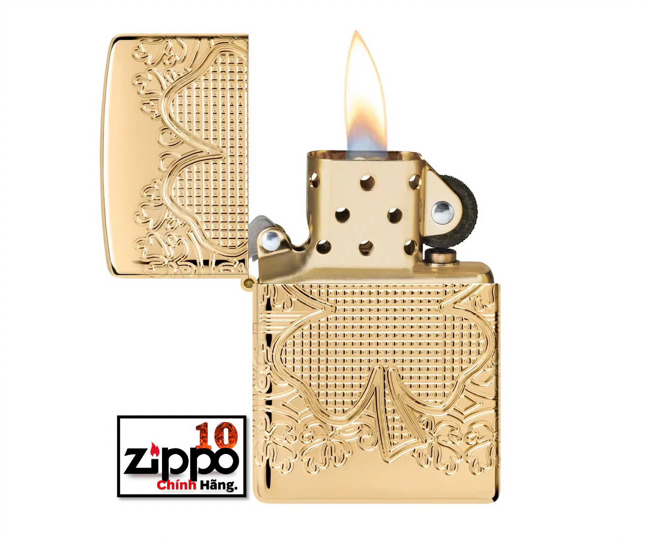 Bật lửa Zippo 46301 Lucky Clover Design - Chính hãng 100%