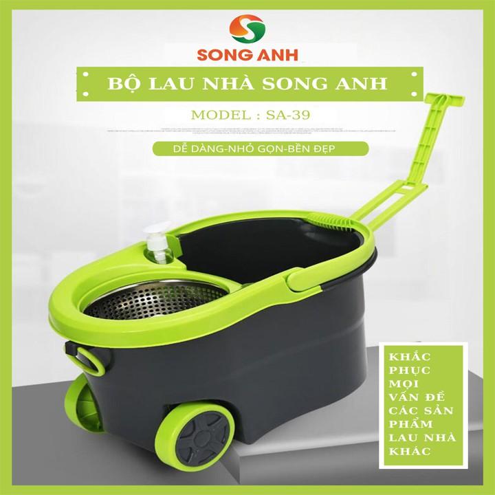 Bộ Chổi Lau Nhà Cao Cấp Song Anh, Cây Lau Nhà Có Bánh Xe