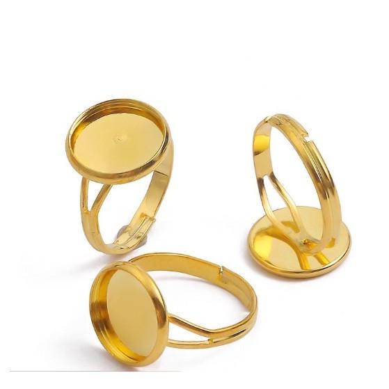 Bộ 2 Khuôn Nhẫn Kim Loại Vàng Mặt Rỗng Trang Trí Resin - Trường Thịnh Sài Gòn