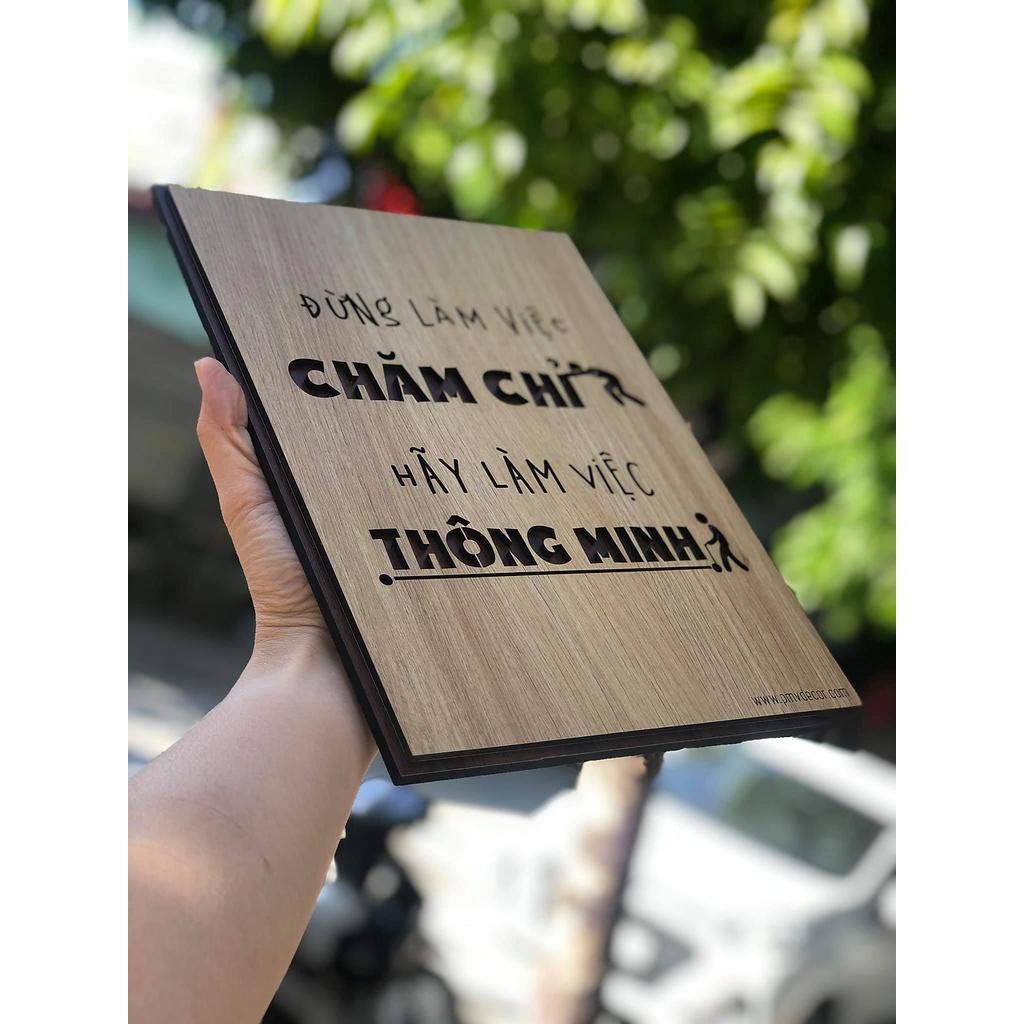 TRANH ĐỘNG LỰC. Tranh gỗ 2 màu tương phản, treo văn phòng tạo động lực làm việc. PMV-TDL016 Kích thước 55x40cm