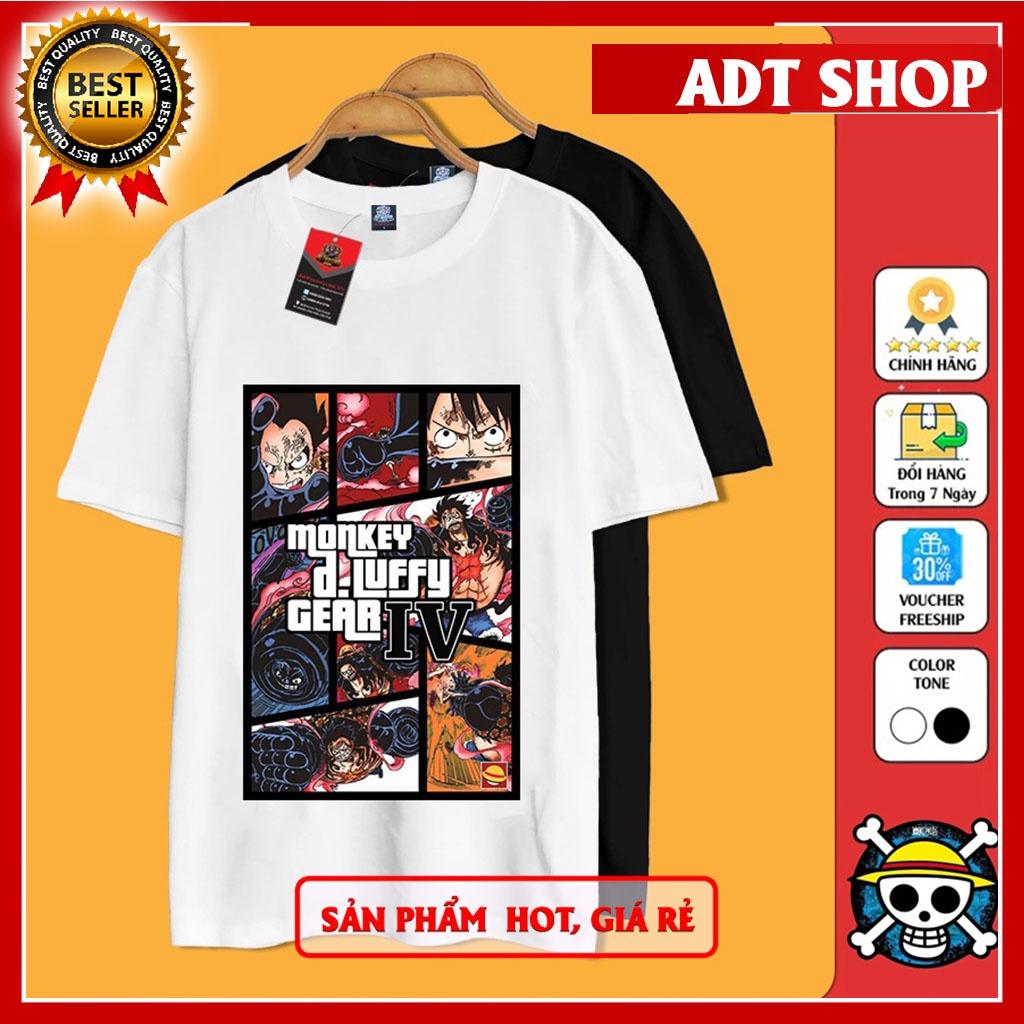 Áo Thun In Hình Monkey D. Luffy GTA Gear IV Cực đẹp, Cực Ngầu với 2 Mẫu Trắng và đen