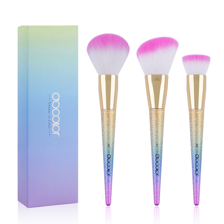 Combo cọ trang điểm Docolor 3 Cái  Countour Foundation Powder Brush Mặt Trang Điểm Brush Set Beauty Essential Brushes cho Trang Điểm với Hộp